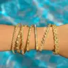 Wholesale Ins Style Luxurious Shiny Zircon 201 Stainless Steel Women's Bracelet 18K Gold Plated Elegant Temperament Jewelry Accessory