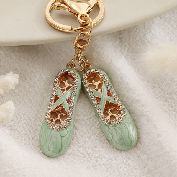 oly-859d99d479c009ad2bdac648cee6be87 Wholesale Ballet Shoes Key Chain Diamond-encrusted Boots Metal Keychain Pendant Cute Creative Small Gift