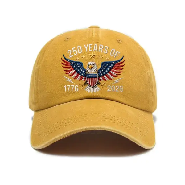 Wholesale Retro United States Baseball Cap With Curved Brim, Breathable Design Featuring Printing Craft, Perfect For America's 250th Anniversary