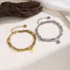 Wholesale Three-dimensional Heart Shape Bracelet For Women With 304 Stainless Steel O-Link Chain