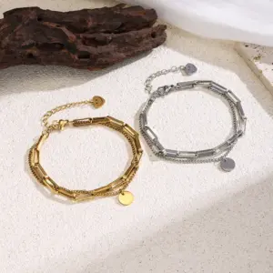 Wholesale Three-dimensional Heart Shape Bracelet For Women With 304 Stainless Steel O-Link Chain