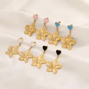 Wholesale Heart Shape Earrings For Women In 316 Stainless Steel With Waterproof Non Tarnish 18K Real Gold Plated PVD Coated 0.03µm Thickness
