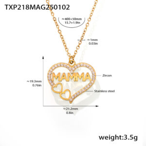 TXP218-golden love zircon necklace