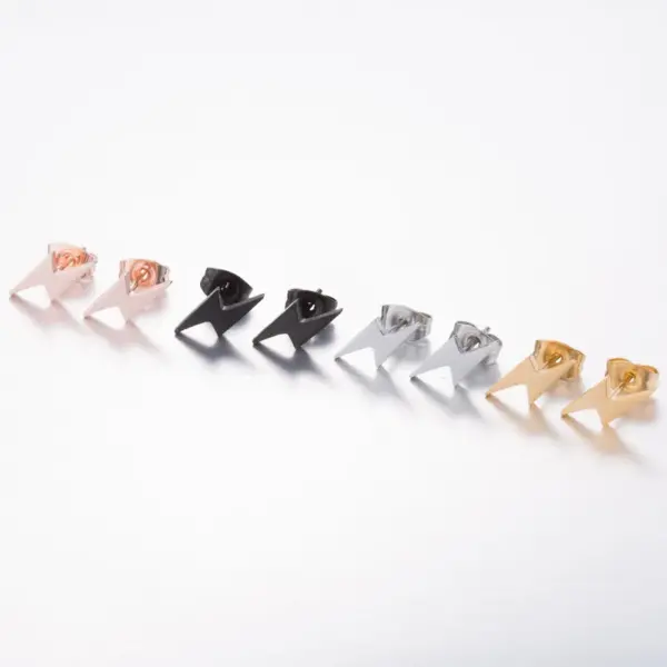 Wholesale PVD Coated 18K Gold Real Gold Plated Lightning 304 Stainless Steel Fashion Waterproof Non Tarnish Ear Studs