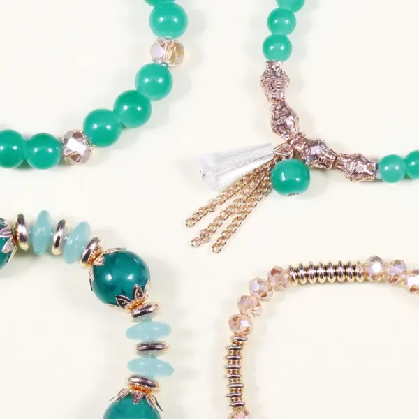 Wholesale Bohemian Multicolor Rhinestones Imitation Pearl Alloy Glass Wholesale Bracelets