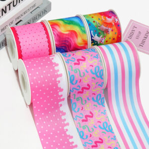 Wholesale thermal transfer ribbon cartoon printing ribbon printing ribbon thermal transfer ribbon flower diy ribbon roll