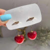 Wholesale long cherries earrings creative design cute cherry earrings earrings