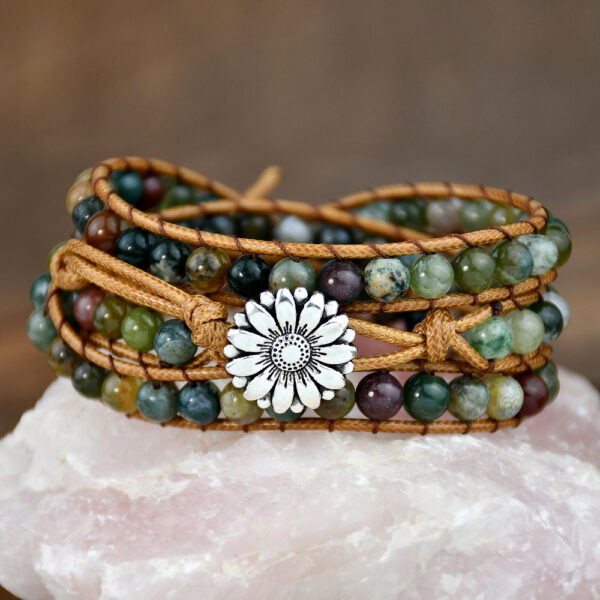 Wholesale Ethnic style personalized hand-woven hand rope many small stacked wearing agate bracelet bracelet