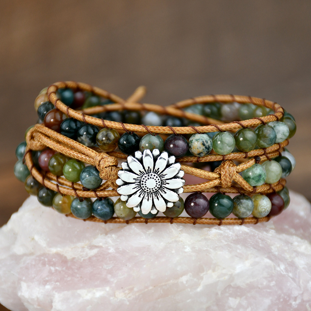 Wholesale Ethnic style personalized hand-woven hand rope Europe and the United States many small stacked wearing agate bracelet bracelet cross-border