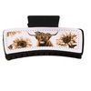 10-5 square PU leather yak Chrysanthemum White leather black