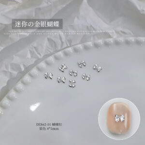 Silver small bow tie (dz862-01)