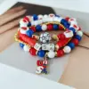 oly-85ed1854413de541891faae5a776052d Wholesale Heart Shape Bracelets For Women Made Of Soft Clay With Elastic String, Perfect For Independence Day
