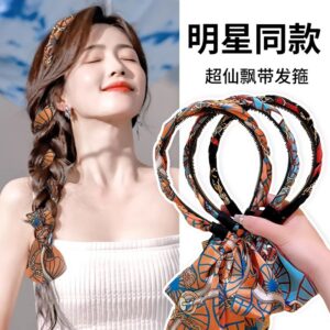 Wholesale Hair Band Women's Ribbon Hair Band Tie Hair Band Style Hair High-end Western Style Fashion Hair Scarf Headwear