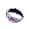 Wholesale Halloween Independence Day Striped Stars American Flag Cloud Sponge Face Wash Makeup Hairband Headband Novel Design Grid
