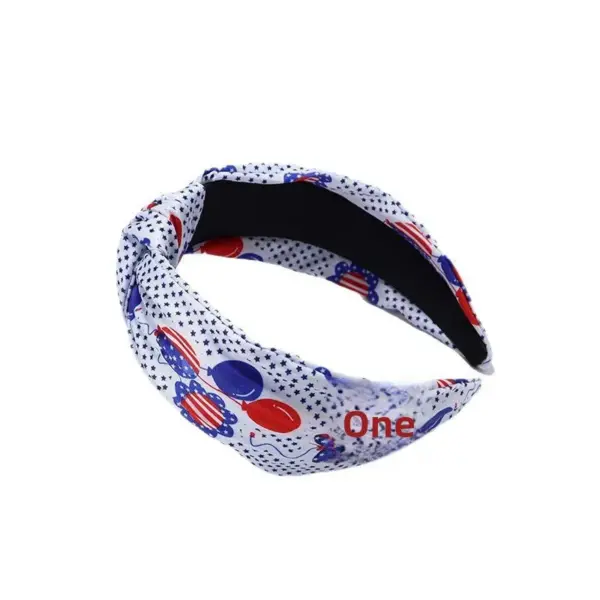 Wholesale Halloween Independence Day Striped Stars American Flag Cloud Sponge Face Wash Makeup Hairband Headband Novel Design Grid