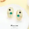 Wholesale C Shape Earrings For Women With 925 Sterling Silver Posts, Copper Base, 14K Real Gold Plated And Rhinestone Inlay