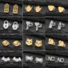 Wholesale 18K Gold Plated New 304 Stainless Steel Cut Gold Steel Color Irregular Mini Women's Small Animal Earrings
