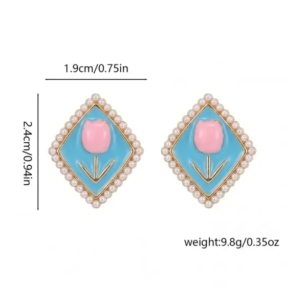 Wholesale Heart Shape Enamel Stud Earrings For Women In Copper Alloy Featuring Copper Posts