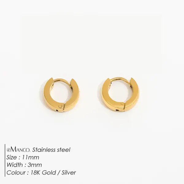 Wholesale Elegant Small Titanium Steel Earrings For Women 18K Gold Plated Fashion Hoop Earrings Luxurious Style Geometric Pattern 304 Stainless Steel Jewelry Accessories