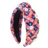 Wholesale American Flag Hair Band For Women In Red Cloth With Rhinestones, Perfect For Independence Day Celebrations