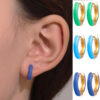 Wholesale color drop oil C- shaped earrings women’s fashion temperament niche design geometric earrings
