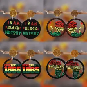 Wholesale Retro Round Multicolor Acrylic Stud Earrings With 304 Stainless Steel Posts For Women