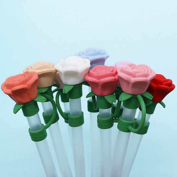 oly-8650013d167ed337483a819ffb7b18c4 Wholesale Stereo Silicone 10mm Straw Cap Cross Border Cute Rose Straw Dust-proof Recyclable Straw Cap