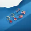 oly-86629d5eea0b54adadd9d81249b73a8d Wholesale Fashionable Simplistic Alloy Star Flag Earrings Independence Day Gift Women's Geometric Pattern Jewelry Ear Studs