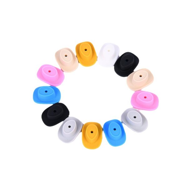 Wholesale cowboy hat silicone beads food grade baby tooth glue diy jewelry accessories hat loose beads
