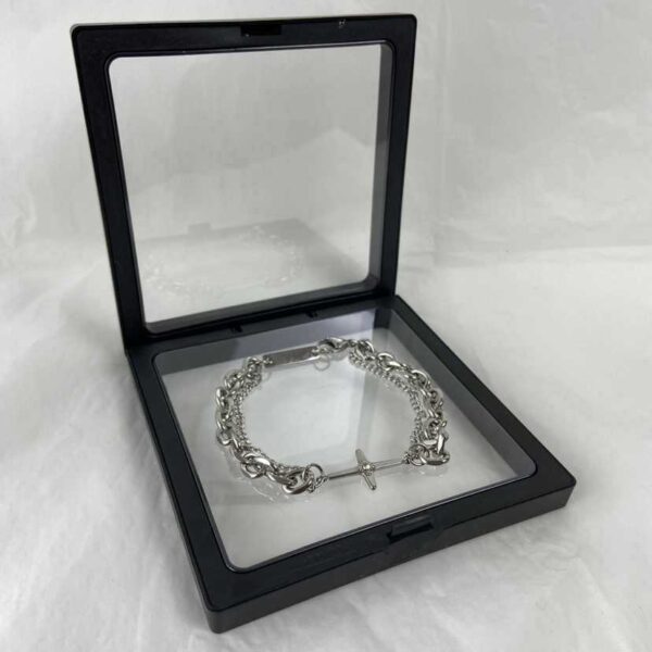 oly-8671126aee917f108e2b12e27a61ed73 Wholesale Light Luxury Cross Diamond-encrusted Double-layer Bracelet Trendy Men's Ins Niche Design Hip-hop Simple All-match Accessories Women