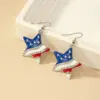 Wholesale Jewelry Ig Style Retro Commute Pentagram Heart Shape American Flag Alloy Artificial Gemstones Plating Inlay Drop Earrings