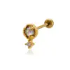 Wholesale 1 Piece Ear Cartilage Rings & Studs Vintage Style French Style Simple Style Geometric Heart Shape Crown 316L Stainless Steel Copper Waterproof Non Tarnish Surgical Steel Zircon