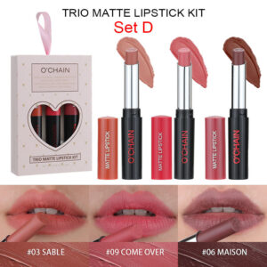 3 Pack Matte Lipstick# SET-D