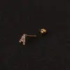 Wholesale 316L Stainless Steel Copper Ear Cartilage Rings & Studs Letter Waterproof Non Tarnish Surgical Steel