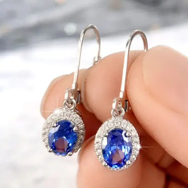 Wholesale Geometric Drop Earrings For Women With Claw Setting, White K Plated Copper, Water Plating And Zircon Inlay