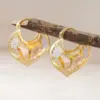 Wholesale Three-dimensional Flowers Earrings For Women In Copper With KC Golden Water Plating And 0.03µm Thickness