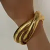 Wholesale Basic Simple Style Solid Color 304 Stainless Steel 18K Gold Plated Bangle In Bulk