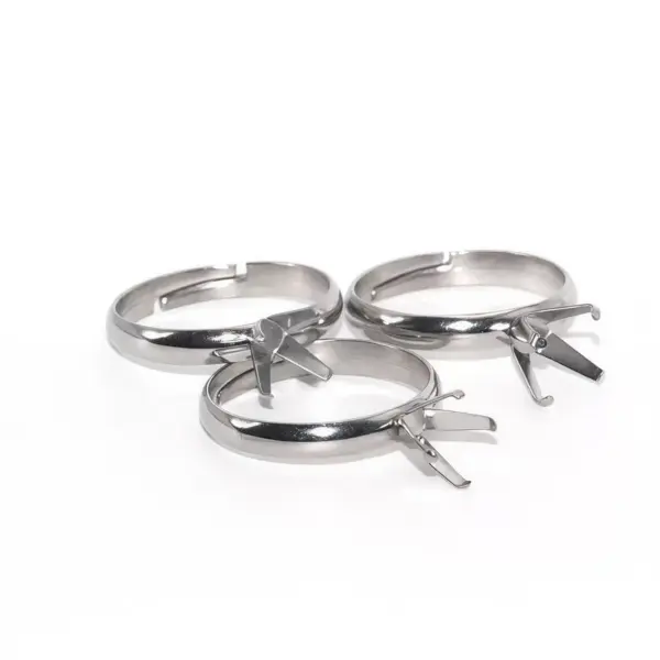 Wholesale Adjustable Stainless Steel Four Claw Base Empty Holder For DIY Handmade Jewelry Accessories Ring Setting Original Design