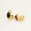 Wholesale PVD Coated Real Gold Plated Oval 304 Stainless Steel IG Style Vintage Style Simple Style Waterproof Non Tarnish Ear Studs