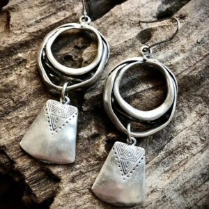 Wholesale European and American Cross-border Bohemian Retro Ring Hollow Metal Dressed Earrings Ethnic Style European and American Foreign Trade Jewelry