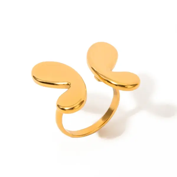 Wholesale Jewelry Elegant Classic Style Butterfly Bow Knot 304 Stainless Steel Artificial Pearls PVD Coated Plating Open Rings