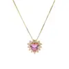 Wholesale 1 Piece Elegant Luxurious Shiny Heart Shape Polishing Plating Inlay Copper Zircon Pendant Necklace