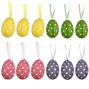 4*6cm paper-wrapped easter egg polka dot mixed color 12 pack