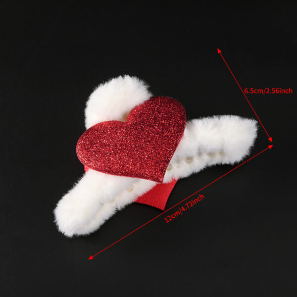 oly-873bd96f6740ef7ef824c24279664bd1 Wholesale 1 Set Valentine's Day gift charming love plush hair clip cute female gripper shark hairpin headdress shredded hair side clip
