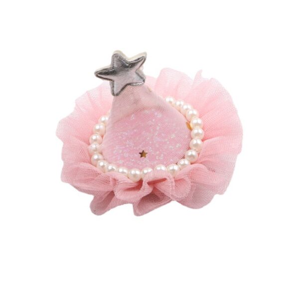 Wholesale Children's Crown Hair Accessories Baby Birthday Pearl Hat Hairpin Girls Princess Top Clip DIY Hairpin Headdress