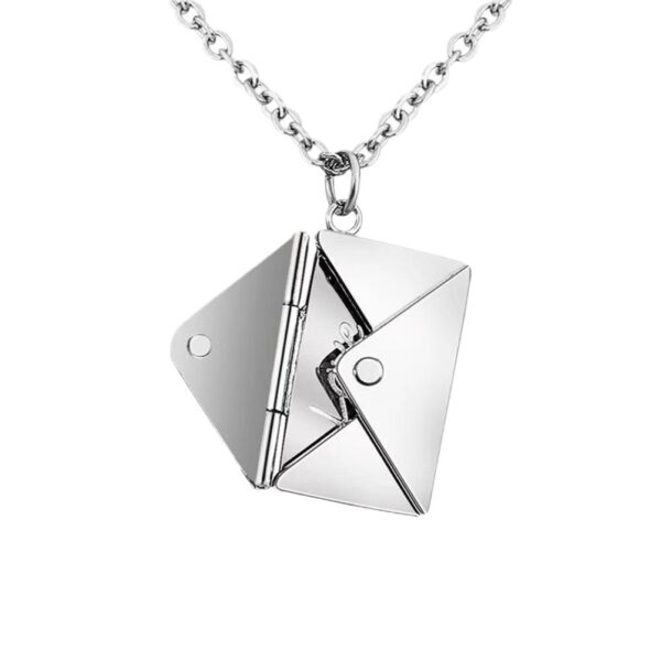 oly-8747e7a80b191340a2ee3852236b05a0 Wholesale Creative High-End Light Luxury Love Letter Can Be Flip-Top with Magnetic Envelope Necklace Can Be Engraved Valentine's Day Gift