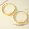 oly-8749e9284b1a1e694e40dc32035a0421 Wholesale golden circle shape plain ring flat earrings retro personality exaggerated simple design earrings