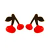 Wholesale Exquisite Fashion Design Red Cherry Earrings Handmade Glaze Red New Year Earrings For Women Christmas Festive Girl Earrings 1080