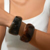 oly-875724616198915a95e65f2b712f8a7d Wholesale exaggerated ig style irregular resin wide bracelet personality design sense geometric halo brown bracelet