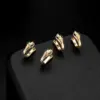 Wholesale Snake Pattern Copper Earrings For Women With Electroplated Gold Plating And Gem Inlay